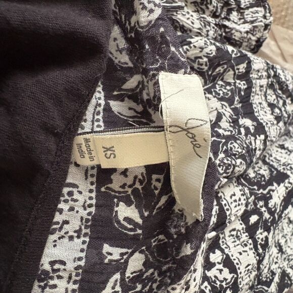 Joie Vork Drop Waist Peasant Dress Caviar Black Elephant‎ Bohemian Print Size XS - Picture 5 of 6